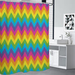 Colorful Zigzag Pattern Print Shower Curtain
