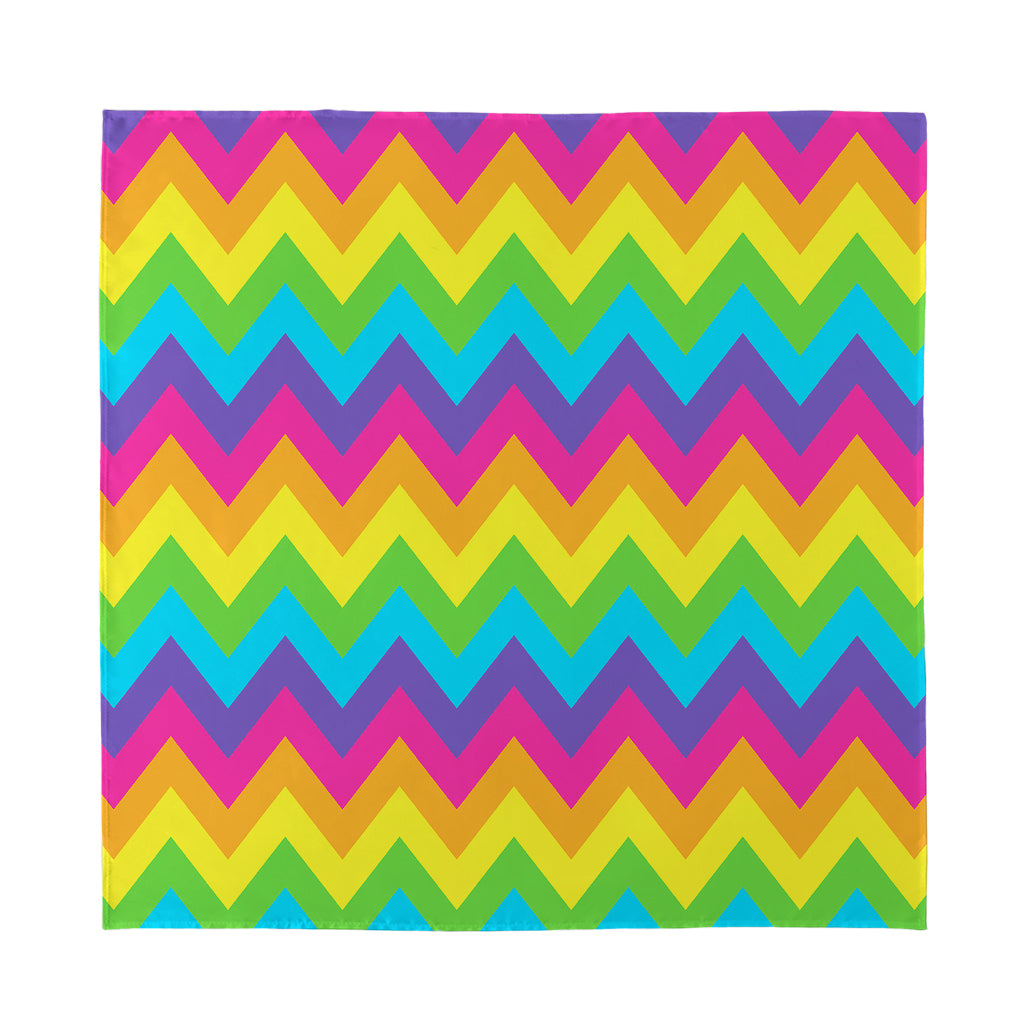 Colorful Zigzag Pattern Print Silk Bandana
