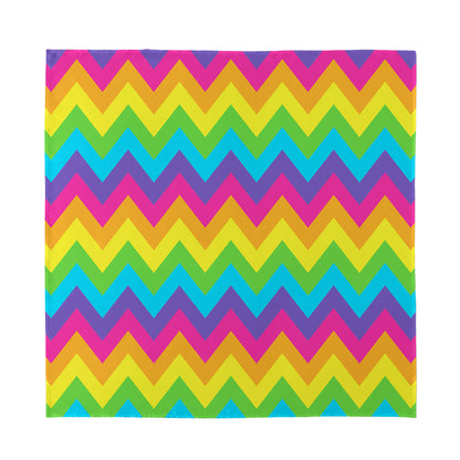 Colorful Zigzag Pattern Print Silk Bandana