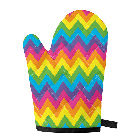 Colorful Zigzag Pattern Print Single Oven Mitt
