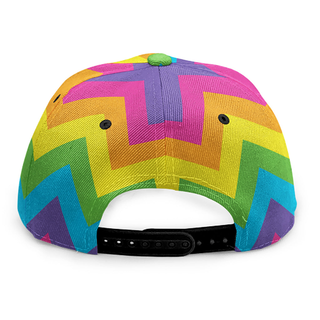 Colorful Zigzag Pattern Print Snapback Cap