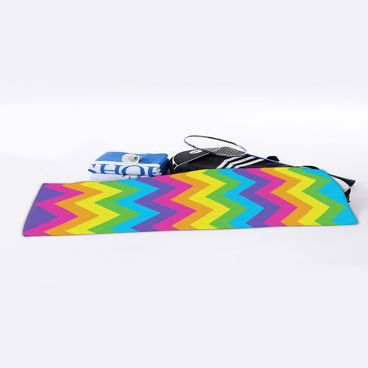 Colorful Zigzag Pattern Print Sports Towel