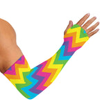 Colorful Zigzag Pattern Print Sun Protection Arm Sleeves
