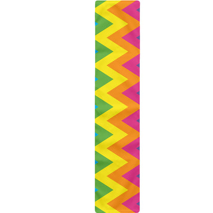Colorful Zigzag Pattern Print Table Runner