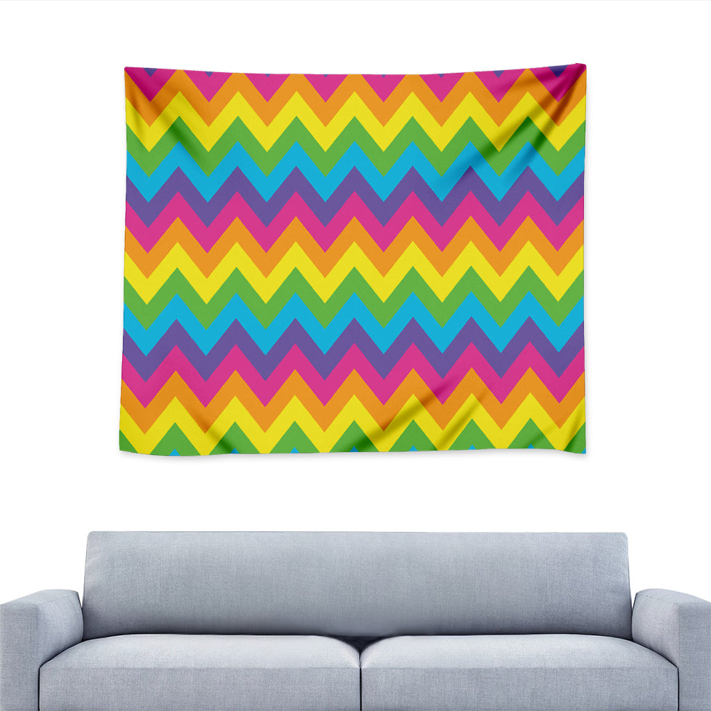 Colorful Zigzag Pattern Print Tapestry