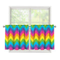 Colorful Zigzag Pattern Print Tier Curtains
