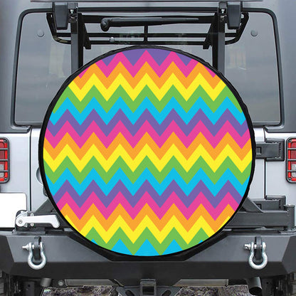 Colorful Zigzag Pattern Print Tire Cover
