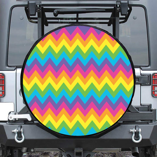 Colorful Zigzag Pattern Print Tire Cover