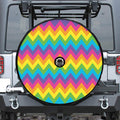 Colorful Zigzag Pattern Print Tire Cover With Camera Hole