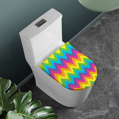 Colorful Zigzag Pattern Print Toilet Lid Cover