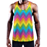 Colorful Zigzag Pattern Print Training Tank Top