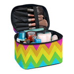 Colorful Zigzag Pattern Print Travel Makeup Bag