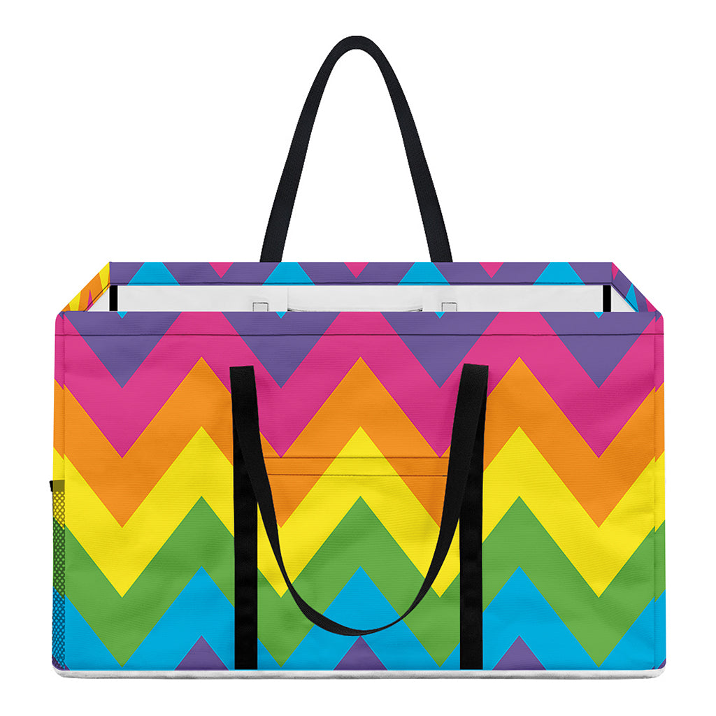Colorful Zigzag Pattern Print Utility Tote Bag