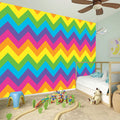 Colorful Zigzag Pattern Print Wall Sticker