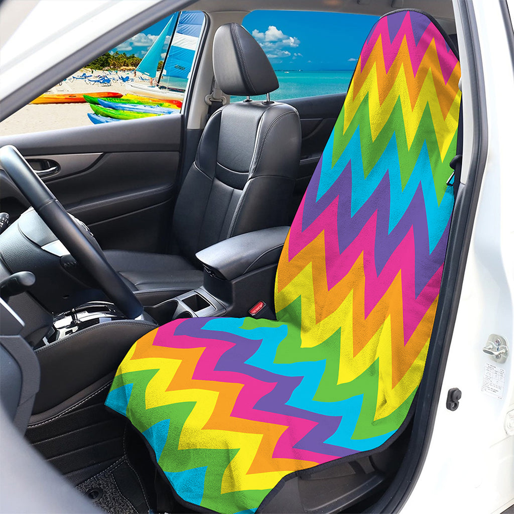 Colorful Zigzag Pattern Print Waterproof Car Seat Cover