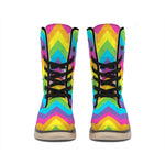 Colorful Zigzag Pattern Print Winter Boots