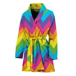 Colorful Zigzag Pattern Print Women's Bathrobe