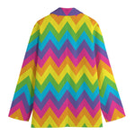 Colorful Zigzag Pattern Print Women's Blazer