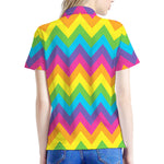 Colorful Zigzag Pattern Print Women's Polo Shirt