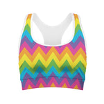 Colorful Zigzag Pattern Print Women's Sports Bra