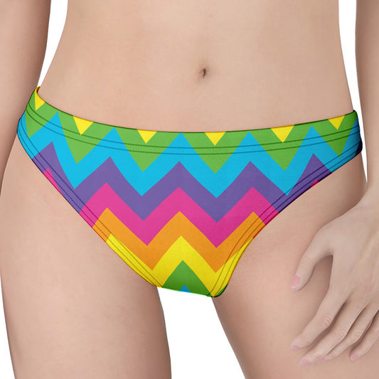 Colorful Zigzag Pattern Print Women's Thong