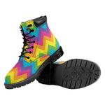 Colorful Zigzag Pattern Print Work Boots