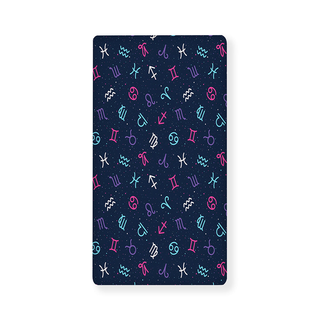 Colorful Zodiac Symbols Pattern Print Baby Crib Sheet