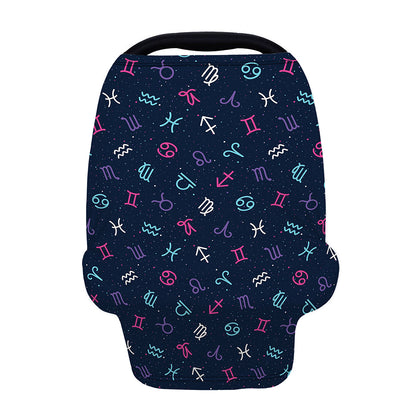 Colorful Zodiac Symbols Pattern Print Baby Seat Cover