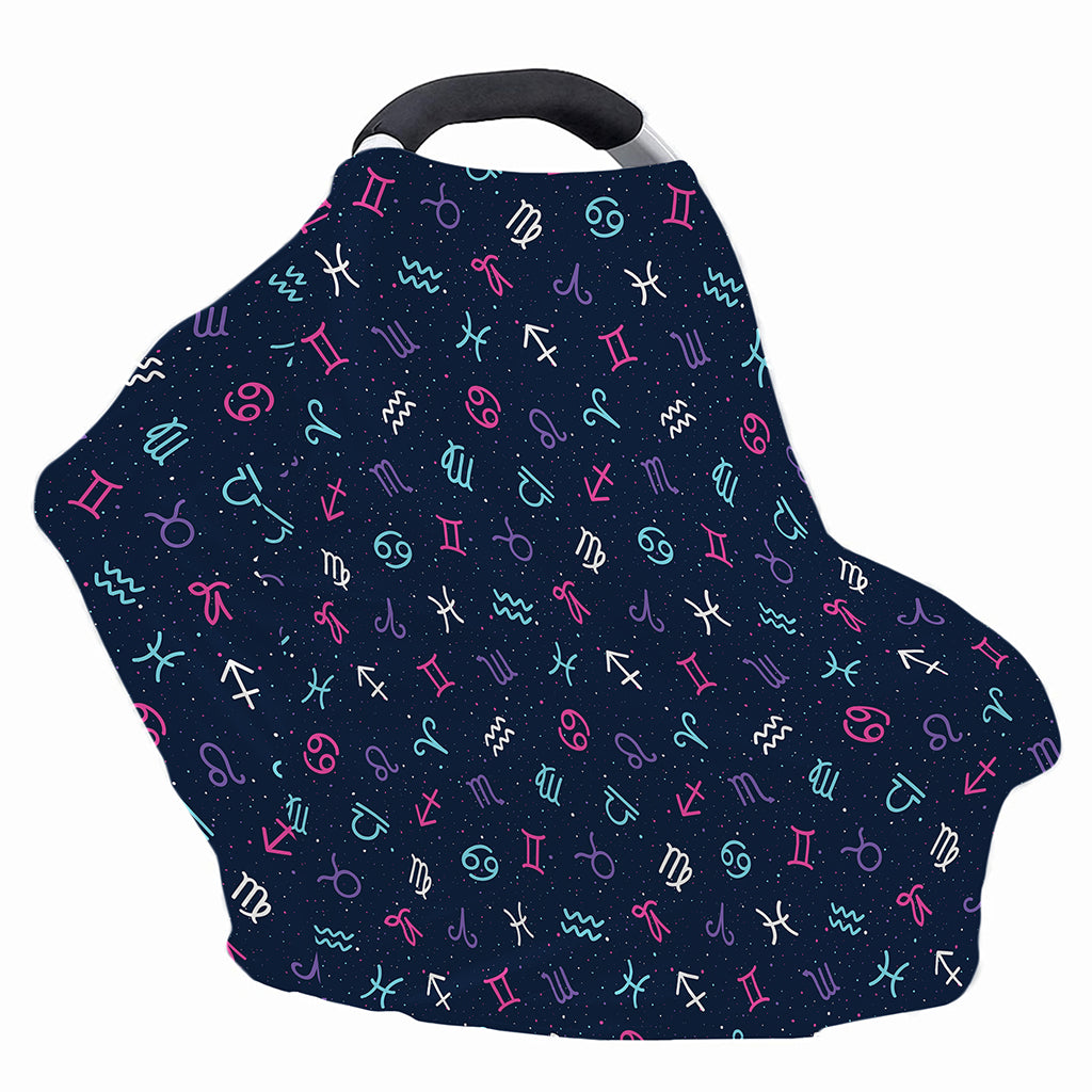 Colorful Zodiac Symbols Pattern Print Baby Seat Cover