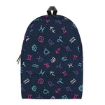 Colorful Zodiac Symbols Pattern Print Backpack