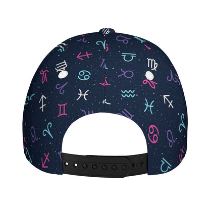 Colorful Zodiac Symbols Pattern Print Baseball Cap