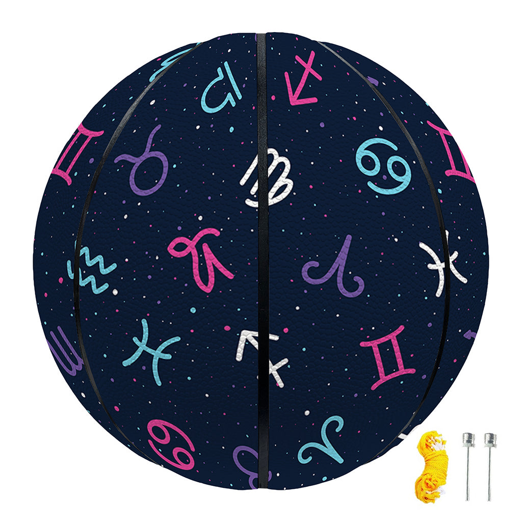 Colorful Zodiac Symbols Pattern Print Basketball