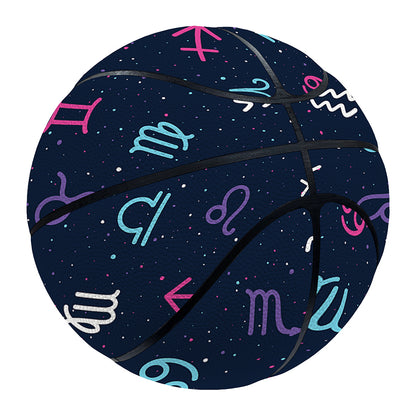 Colorful Zodiac Symbols Pattern Print Basketball