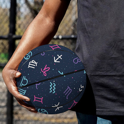 Colorful Zodiac Symbols Pattern Print Basketball