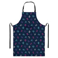 Colorful Zodiac Symbols Pattern Print Bib Apron With Pocket