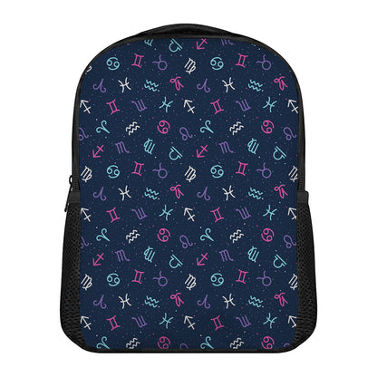 Colorful Zodiac Symbols Pattern Print Casual Backpack