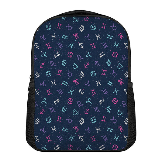 Colorful Zodiac Symbols Pattern Print Casual Backpack