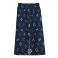 Colorful Zodiac Symbols Pattern Print Cotton Front Slit Maxi Skirt
