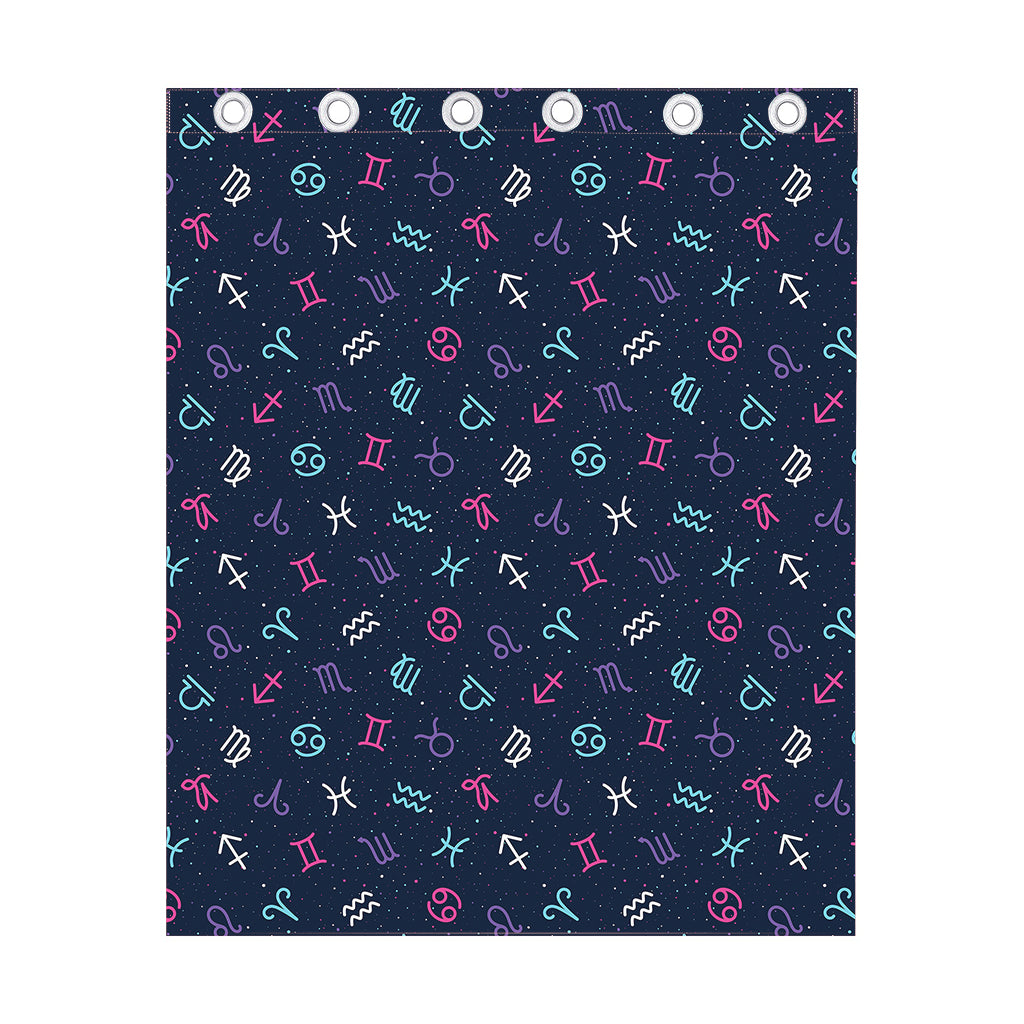 Colorful Zodiac Symbols Pattern Print Curtain