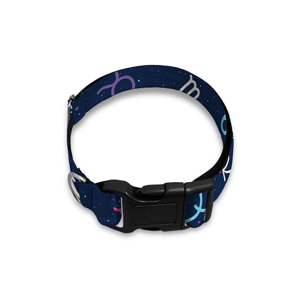 Colorful Zodiac Symbols Pattern Print Dog Collar