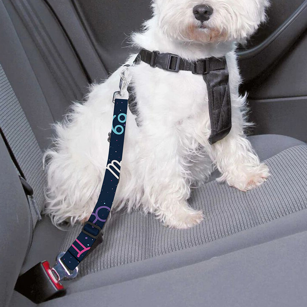 Colorful Zodiac Symbols Pattern Print Dog Seat Belt