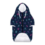 Colorful Zodiac Symbols Pattern Print Dog Zip Up Hoodie