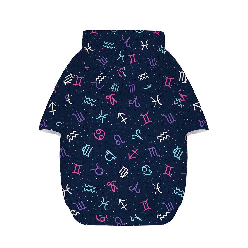 Colorful Zodiac Symbols Pattern Print Dog Zip Up Hoodie