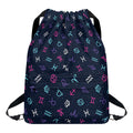 Colorful Zodiac Symbols Pattern Print Drawstring Backpack