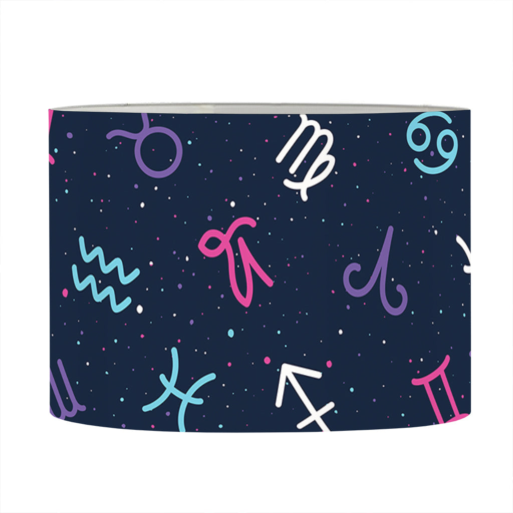 Colorful Zodiac Symbols Pattern Print Drum Lamp Shade