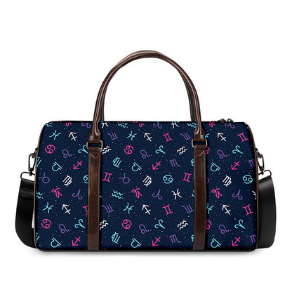 Colorful Zodiac Symbols Pattern Print Duffle Bag
