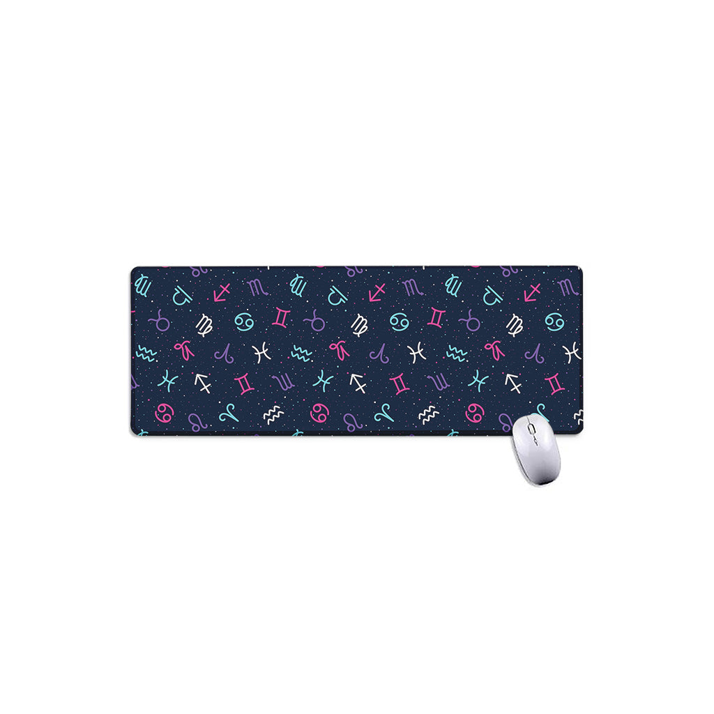 Colorful Zodiac Symbols Pattern Print Extended Mouse Pad