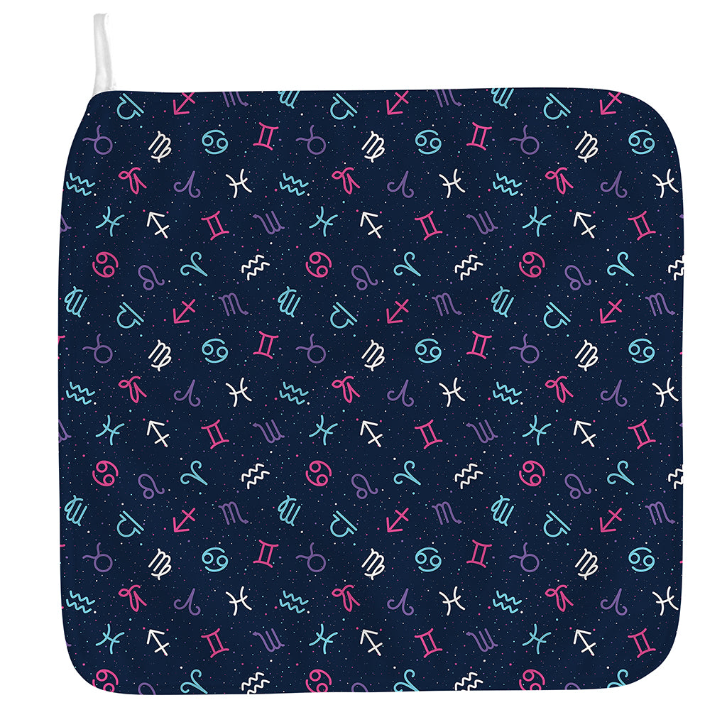 Colorful Zodiac Symbols Pattern Print Hand Towel