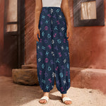 Colorful Zodiac Symbols Pattern Print Harem Pants