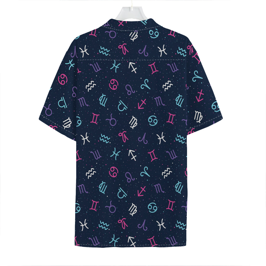 Colorful Zodiac Symbols Pattern Print Hawaiian Shirt